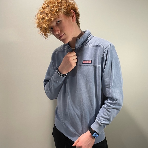 Vineyard Vines Mens Medium Quarter Zip Jacket Saltwater Sweatshirt - Picture 2 of 3